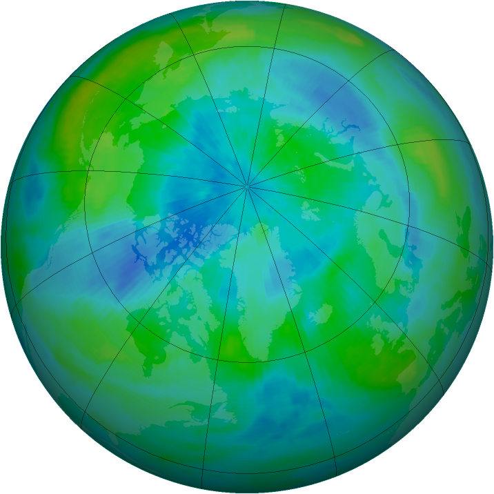 Arctic ozone map for 19 September 1999